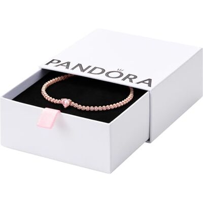 PANDORA ROSE Armband Tijdloos "Funkelndes Hart" 14k roségoud, roze kristal 580041C01 Funkelndes Herz tennisarmband, Gr.18, 580041C01-18 PANDORA ROSE Armband Tijdloos "Funkelndes Hart" 14k roségoud, roze kristal 580041C01 Funkelndes Herz tennisarmband, Gr.18, 580041C01-18
