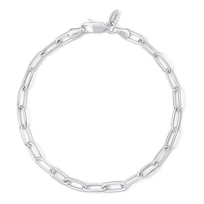 Amberta Paperclip armband van 925 sterling zilver, ketting voor dames en heren, 18-19 cm, massief zilver 3,6 mm Amberta Paperclip armband van 925 sterling zilver, ketting voor dames en heren, 18-19 cm, massief zilver 3,6 mm