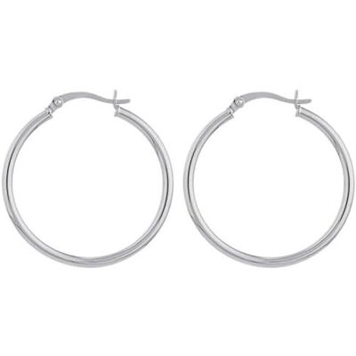 BOBIJOO JEWELRY Creoolse oorbellen, 30 mm, roestvrij staal, zilverkleurig, roestvrij staal BOBIJOO JEWELRY Creoolse oorbellen, 30 mm, roestvrij staal, zilverkleurig, roestvrij staal