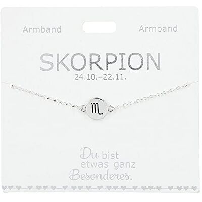 Depesche 4715-047 damesarmband sterrenbeeld schorpioen verzilverd met in lengte verstelbare hanger (15-20 cm) ideaal als cadeau voor je partner, (beste vriendin) Depesche 4715-047 damesarmband sterrenbeeld schorpioen verzilverd met in lengte verstelbare hanger (15-20 cm) ideaal als cadeau voor je partner, (beste vriendin)