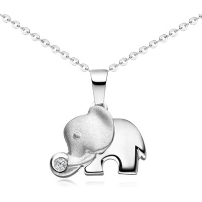 MATERIA by Matthias Wagner Materia KA-379 Hanger met ketting van 925 zilver, met Afrikaanse dierenhanger, verguld, voor dames en meisjes, Zirkonia Sterling zilver MATERIA by Matthias Wagner Materia KA-379 Hanger met ketting van 925 zilver, met Afrikaanse dierenhanger, verguld, voor dames en meisjes, Zirkonia Sterling zilver