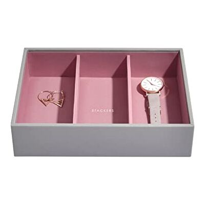 Stackers Klassiek sieradendoosje, maat M, duifgrijs en roze Stackers Klassiek sieradendoosje, maat M, duifgrijs en roze