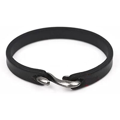 ZENSE Leren herenarmband met zwarte sluiting ZB0353, Niet-kostbaar metaal, Zonder ZENSE Leren herenarmband met zwarte sluiting ZB0353, Niet-kostbaar metaal, Zonder