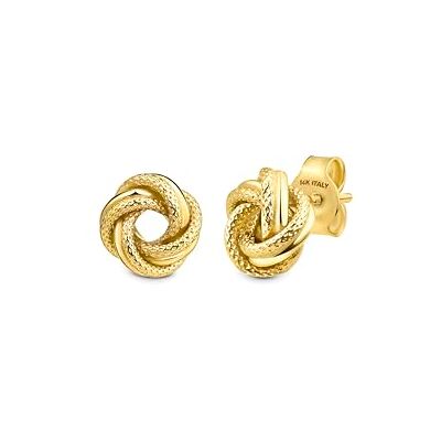 Amberta Damesoorbellen van 14 karaat 9 goud Keltische strik van liefde van echt Italiaans massief goud, Metaal, Geen edelsteen Amberta Damesoorbellen van 14 karaat 9 goud Keltische strik van liefde van echt Italiaans massief goud, Metaal, Geen edelsteen