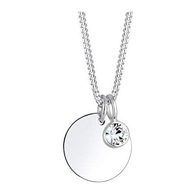 Elli Halsketting Dames Hanger Plaatje Geboortesteen April met Kristal in 925 Sterling Zilver Elli Halsketting Dames Hanger Plaatje Geboortesteen April met Kristal in 925 Sterling Zilver
