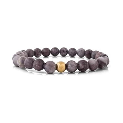 Akitsune Globae Parelarmband, armband voor dames en heren, matzwarte onyx, 18 cm Akitsune Globae Parelarmband, armband voor dames en heren, matzwarte onyx, 18 cm