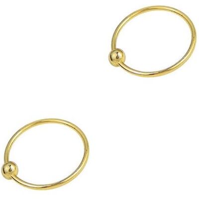 DENI 2 x grote, goudkleurige neusringen, zeer dun, met sluitbal, van 925 sterling zilver, binnendiameter van 9 mm, 0,6 mm dik. DENI 2 x grote, goudkleurige neusringen, zeer dun, met sluitbal, van 925 sterling zilver, binnendiameter van 9 mm, 0,6 mm dik.