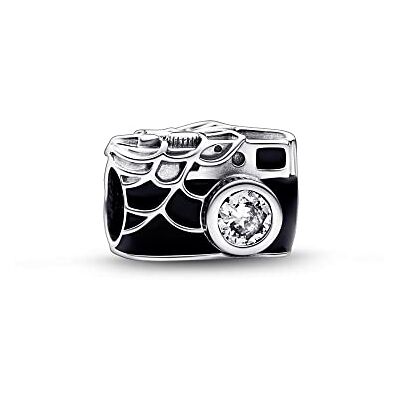 PANDORA Marvel Spider-Man camera selfie bedel van sterling zilver met kubische zirkonia, versierd uit de Marvel x collectie, compatibel met Moments armbanden, 792352C01 PANDORA Marvel Spider-Man camera selfie bedel van sterling zilver met kubische zirkonia, versierd uit de Marvel x collectie, compatibel met Moments armbanden, 792352C01