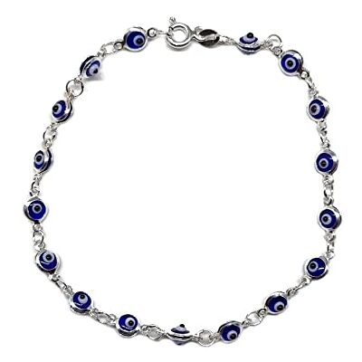 MYSTIC JEWELS by Dalia Zilveren armband "boze oog" kleine ogen 19 cm, 19,0 centímetros, glas, geen edelsteen MYSTIC JEWELS by Dalia Zilveren armband "boze oog" kleine ogen 19 cm, 19,0 centímetros, glas, geen edelsteen