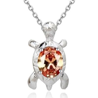 Crystalline Azuria Halsketting met hanger, schildpad, zirkonia, 18 karaat, witgoud, sieraden voor dames en meisjes, Kristal, Kristal Crystalline Azuria Halsketting met hanger, schildpad, zirkonia, 18 karaat, witgoud, sieraden voor dames en meisjes, Kristal, Kristal