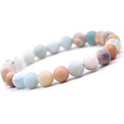Unique Bracelet de perles chakra en amazonite givrée 8 mm Pierres de guérison Pour homme et femme Extensible Qualité bijoutier Unique Bracelet de perles chakra en amazonite givrée 8 mm Pierres de guérison Pour homme et femme Extensible Qualité bijoutier