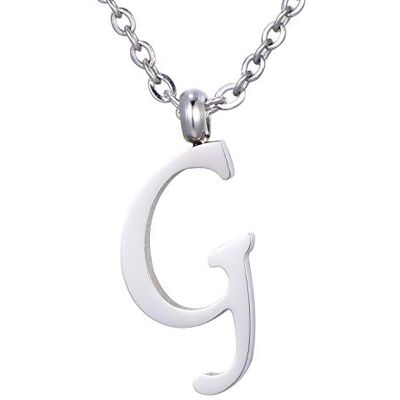 Morella dames halsketting roestvrij staal zilver met letterhanger, Roestvrij staal, geen steen Morella dames halsketting roestvrij staal zilver met letterhanger, Roestvrij staal, geen steen