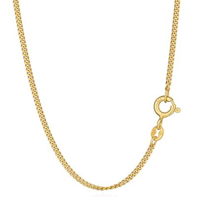 NKlaus Diamantgeslepen elegantie: diamantkettingen van 925 zilver met geelgoud verguld, 42 cm, 45 cm, 50 cm, 1,3 mm breed, halsketting voor bijzondere momenten NKlaus Diamantgeslepen elegantie: diamantkettingen van 925 zilver met geelgoud verguld, 42 cm, 45 cm, 50 cm, 1,3 mm breed, halsketting voor bijzondere momenten