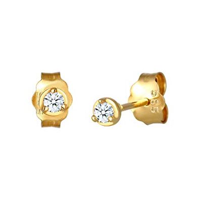 DIAMORE Eenzame 585 geelgouden oorbellen voor dames met 0,06 karaat diamant, geelgoud, diamant, Geel goud, Diamant DIAMORE Eenzame 585 geelgouden oorbellen voor dames met 0,06 karaat diamant, geelgoud, diamant, Geel goud, Diamant