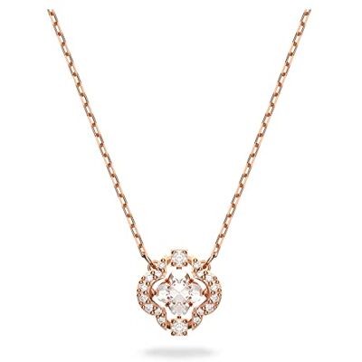 Swarovski Sparkling Dance Halsketting klaverblad, wit, roségoud, één maat, kristal, kubische zirkonia Swarovski Sparkling Dance Halsketting klaverblad, wit, roségoud, één maat, kristal, kubische zirkonia