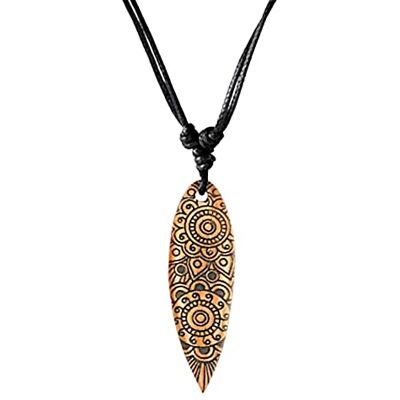 CHICNET Surferketting van hout met gravure van katoen, verstelbaar, donkerbruin, bruin, surfplank, voor mannen en vrouwen, houten ketting, golven, palm, ster, hibiscus, bloem in de taille Mandala CHICNET Surferketting van hout met gravure van katoen, verstelbaar, donkerbruin, bruin, surfplank, voor mannen en vrouwen, houten ketting, golven, palm, ster, hibiscus, bloem in de taille Mandala