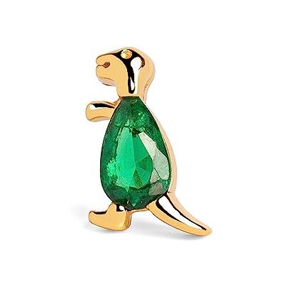 SINGULARU Unieke Dino T Rex Green oorbel. 925 sterling zilver met 18K verguld, staafsluiting en kinderwagen. Sieraden voor dames SINGULARU Unieke Dino T Rex Green oorbel. 925 sterling zilver met 18K verguld, staafsluiting en kinderwagen. Sieraden voor dames