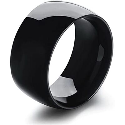 ZENSE Herenring van zwart titanium staal ZR0164, Metaal, Zonder ZENSE Herenring van zwart titanium staal ZR0164, Metaal, Zonder