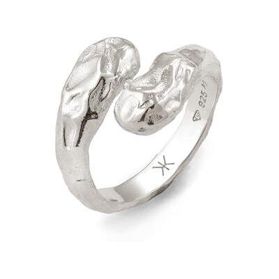 Kuzzoi Herenring van 925 sterling zilver gehamerd (14 mm) in gestructureerd used design 0602871325, 64 Kuzzoi Herenring van 925 sterling zilver gehamerd (14 mm) in gestructureerd used design 0602871325, 64