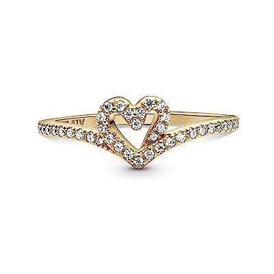 PANDORA SHINE Ring Tijdloos "Glitzerndes Herz" 14k geelgoud, zirkonia 169302C01 54 PANDORA SHINE Ring Tijdloos "Glitzerndes Herz" 14k geelgoud, zirkonia 169302C01 54