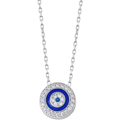 MYSTIC JEWELS By Dalia Dameshalsketting 925 sterling zilver zirkonia emaille halsketting 1 cm MYSTIC JEWELS By Dalia Dameshalsketting 925 sterling zilver zirkonia emaille halsketting 1 cm