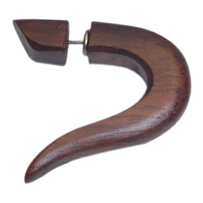 CHICNET Sono Tribal Chic-Net Oorbellen van hout, organische armband van roestvrij staal met gebogen punt, 1 mm CHICNET Sono Tribal Chic-Net Oorbellen van hout, organische armband van roestvrij staal met gebogen punt, 1 mm