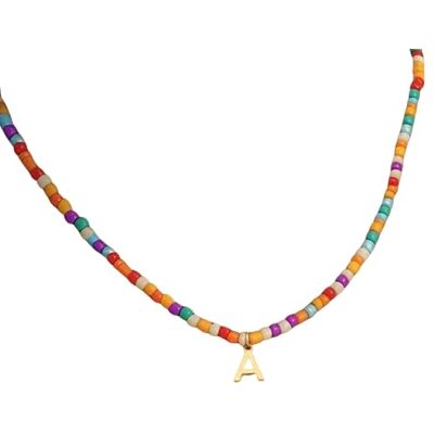 KOSLEOW Halsketting met maagdenpalm, personaliseerbaar, met letter, halsketting, initiaal, goud, voor dames en meisjes, cadeau voor 18 jaar, meisjes, sieraden van roestvrij staal, Boheemse stijl KOSLEOW Halsketting met maagdenpalm, personaliseerbaar, met letter, halsketting, initiaal, goud, voor dames en meisjes, cadeau voor 18 jaar, meisjes, sieraden van roestvrij staal, Boheemse stijl