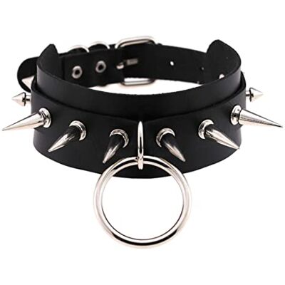 Spldsun Halsband met studs van bikerleer, punkketting, choker, kostuum, gothic, halsketting, geschikt voor rock, kometiek, feest, legering + PU-leer Spldsun Halsband met studs van bikerleer, punkketting, choker, kostuum, gothic, halsketting, geschikt voor rock, kometiek, feest, legering + PU-leer