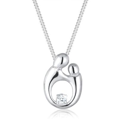 DIAMORE Elli DIAMONDS Halsketting voor dames, moeder, kind, 925 sterling zilver, met diamant, 0,03 ct, 45 cm, facetten, diamant DIAMORE Elli DIAMONDS Halsketting voor dames, moeder, kind, 925 sterling zilver, met diamant, 0,03 ct, 45 cm, facetten, diamant