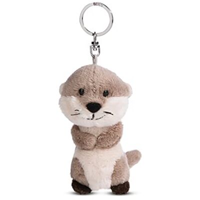 NICI 49142 Otter Oda 10 cm Grey-Sustainable Companion Cuddly Animal Hanger Ring voor Lanyard, Sleutelring & Sleutelhouder NICI 49142 Otter Oda 10 cm Grey-Sustainable Companion Cuddly Animal Hanger Ring voor Lanyard, Sleutelring & Sleutelhouder