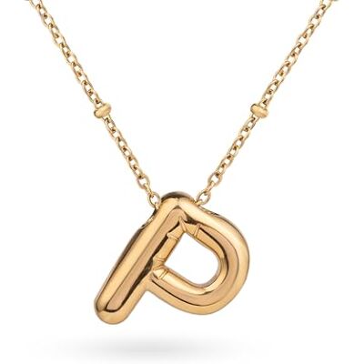 Amberta Gouden bubbelletterketting voor dames en tieners, initiaalhanger van roestvrij staal, 18 karaat verguld, bubbelballon, dikke letter, gepersonaliseerde ketting, voornaam, Roestvrij staal, Geen Amberta Gouden bubbelletterketting voor dames en tieners, initiaalhanger van roestvrij staal, 18 karaat verguld, bubbelballon, dikke letter, gepersonaliseerde ketting, voornaam, Roestvrij staal, Geen