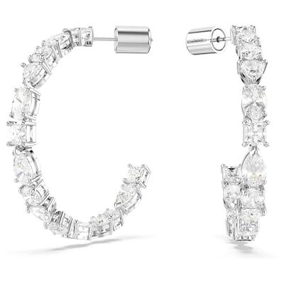 Swarovski Mesmera oorbellen versierd met witte kristallen, van gerhodineerd metaal Swarovski Mesmera oorbellen versierd met witte kristallen, van gerhodineerd metaal