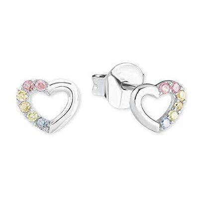 Prinzessin Lillifee Stud oorbellen Oorsieraden, met Zirconia synth., 0,5 cm, Veelkleurig, Hart, Geleverd in een juwelen geschenkverpakking, 2024376 Prinzessin Lillifee Stud oorbellen Oorsieraden, met Zirconia synth., 0,5 cm, Veelkleurig, Hart, Geleverd in een juwelen geschenkverpakking, 2024376