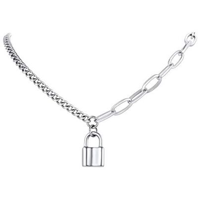 FindChic Halsketting met hanger voor dames, fijne schakelketting van roestvrij staal 316L/messing, sieraden, choker, ketting, ketting, minimalistisch, hanger, vintage, charme, roestvrij staal FindChic Halsketting met hanger voor dames, fijne schakelketting van roestvrij staal 316L/messing, sieraden, choker, ketting, ketting, minimalistisch, hanger, vintage, charme, roestvrij staal