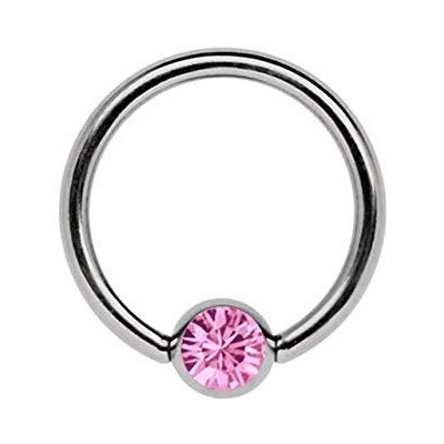 Modern Nature Piercing-Schmuck Titanium ring, 1,2 mm als lippiercing, oorpiercing, genitale piercing, septum-piercing, borstpiercing, met 3 mm platte steen in vele kleuren en maten, Titanium, Kristal Modern Nature Piercing-Schmuck Titanium ring, 1,2 mm als lippiercing, oorpiercing, genitale piercing, septum-piercing, borstpiercing, met 3 mm platte steen in vele kleuren en maten, Titanium, Kristal