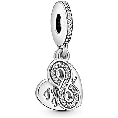 PANDORA Damesparel 925 zilveren zirkonia wit 791948CZ, één maat PANDORA Damesparel 925 zilveren zirkonia wit 791948CZ, één maat