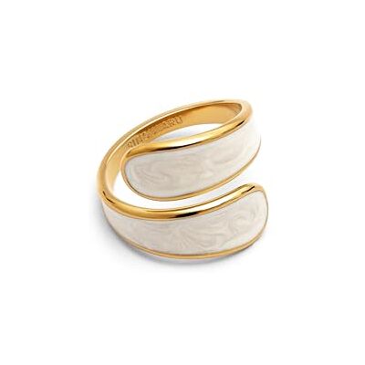 SINGULARU Abbraccio White. Staal met 18 karaat verguld en email. Sieraden voor dames. SINGULARU Abbraccio White. Staal met 18 karaat verguld en email. Sieraden voor dames.