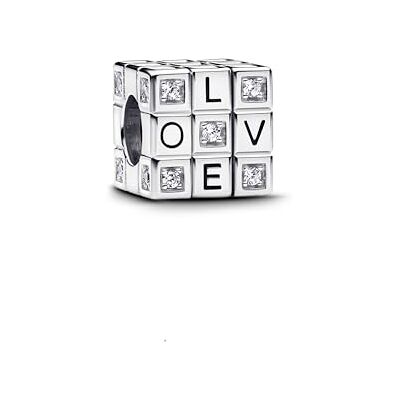 PANDORA Moments Charm 793672C01 speelgoedkubus PANDORA Moments Charm 793672C01 speelgoedkubus