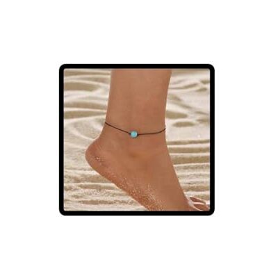 Wedity Bohemian turquoise enkelbandjes waterdicht wasdraad stof enkel zomer strand verstelbare voet accessoires sieraden cadeau voor vrouwen en mannen, Taglia Unica, nylon, geen edelsteen Wedity Bohemian turquoise enkelbandjes waterdicht wasdraad stof enkel zomer strand verstelbare voet accessoires sieraden cadeau voor vrouwen en mannen, Taglia Unica, nylon, geen edelsteen