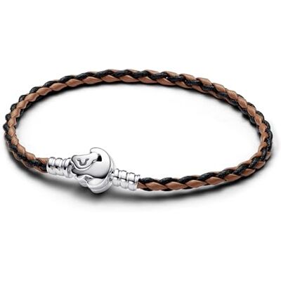 PANDORA Moments Disney De koning van de Löwen Sluiting Geflochtenes lederen armband, compatibel met Moments, maat: 20,5 cm, 593361C01-S3 PANDORA Moments Disney De koning van de Löwen Sluiting Geflochtenes lederen armband, compatibel met Moments, maat: 20,5 cm, 593361C01-S3