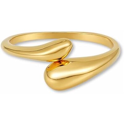GD GOOD.designs Verstelbare gouden damesring van roestvrij staal Chunky Rings waterdicht in 18K goud Open damesring met geschenkdoos (maten 52-60) GD GOOD.designs Verstelbare gouden damesring van roestvrij staal Chunky Rings waterdicht in 18K goud Open damesring met geschenkdoos (maten 52-60)