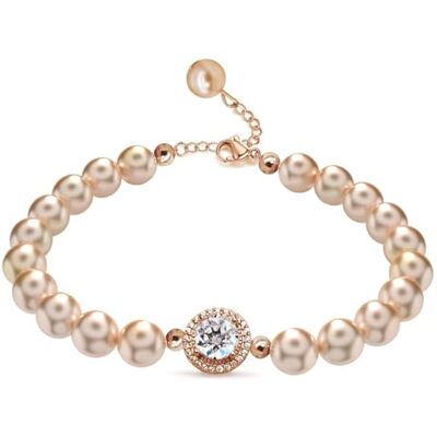 FEIKFEIZ Moissaniet Kralen Armband Lab 2CT Diamant Gerhodineerd Verstelbare Zoetwater Parel Armband FEIKFEIZ Moissaniet Kralen Armband Lab 2CT Diamant Gerhodineerd Verstelbare Zoetwater Parel Armband