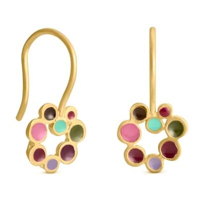 Candy Colors gouden oorbellen ontworpen door Joidart Candy Colors collectie 24 karaat verguld metaal met meerkleurig koud email kleine oorbellen Candy Colors gouden oorbellen ontworpen door Joidart Candy Colors collectie 24 karaat verguld metaal met meerkleurig koud email kleine oorbellen
