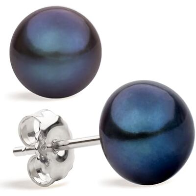 Secret & You zwarte knop gekweekte parel oorbellen 925 sterling zilver verkrijgbaar in 4 maten van 8 mm tot 11 mm, Parel Wit Goud Zilver, Parel Secret & You zwarte knop gekweekte parel oorbellen 925 sterling zilver verkrijgbaar in 4 maten van 8 mm tot 11 mm, Parel Wit Goud Zilver, Parel