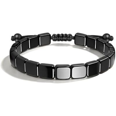 JTHEW Verstelbare hematiet armband voor mannen natuursteen, Viking Romeinse krijger armband, geïnspireerd sieradencadeau, past om polsen van 16 tot 24 cm JTHEW Verstelbare hematiet armband voor mannen natuursteen, Viking Romeinse krijger armband, geïnspireerd sieradencadeau, past om polsen van 16 tot 24 cm