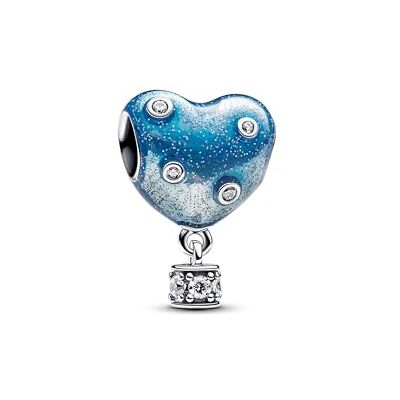 PANDORA Moments 793595C01 Hartvormige bedel van sterling zilver met zirkonia, compatibel met Moments armbanden, blauw, sterling zilver, zirkonia PANDORA Moments 793595C01 Hartvormige bedel van sterling zilver met zirkonia, compatibel met Moments armbanden, blauw, sterling zilver, zirkonia