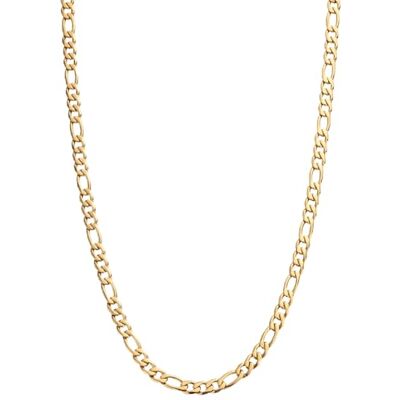 Kritz Figaroketting 1+3 roestvrij staal, verguld, breedte 3 mm, voor dames en heren, halsketting, fijne ketting, Cubaanse ketting, lengtes 40, 45, 50, 55, 60 cm, trendy sieraden cadeau, Roestvrij Kritz Figaroketting 1+3 roestvrij staal, verguld, breedte 3 mm, voor dames en heren, halsketting, fijne ketting, Cubaanse ketting, lengtes 40, 45, 50, 55, 60 cm, trendy sieraden cadeau, Roestvrij
