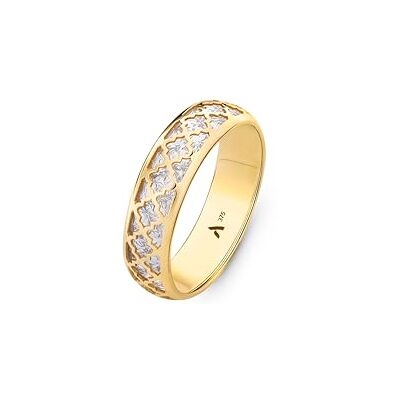 Amberta Allure Damesring van 9-karaats goud met diamantgeslepen: gouden ring, maat 53,8 Amberta Allure Damesring van 9-karaats goud met diamantgeslepen: gouden ring, maat 53,8