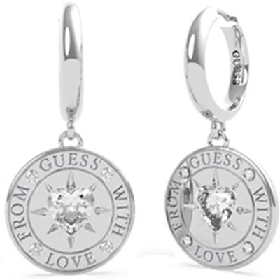 GUESS Jewellery oorbellen "From with Love" met Swarovski-kristallen, Eén maat, Metaal, Geen edelsteen GUESS Jewellery oorbellen "From with Love" met Swarovski-kristallen, Eén maat, Metaal, Geen edelsteen