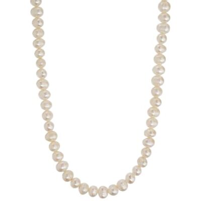 BERGERLIN Echte parelketting voor dames en heren, zoetwaterparelketting, parelketting met sluiting van 925 sterling zilver en echtheidscertificering, M-L, parel BERGERLIN Echte parelketting voor dames en heren, zoetwaterparelketting, parelketting met sluiting van 925 sterling zilver en echtheidscertificering, M-L, parel